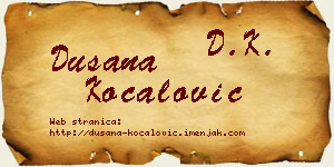 Dušana Kočalović vizit kartica